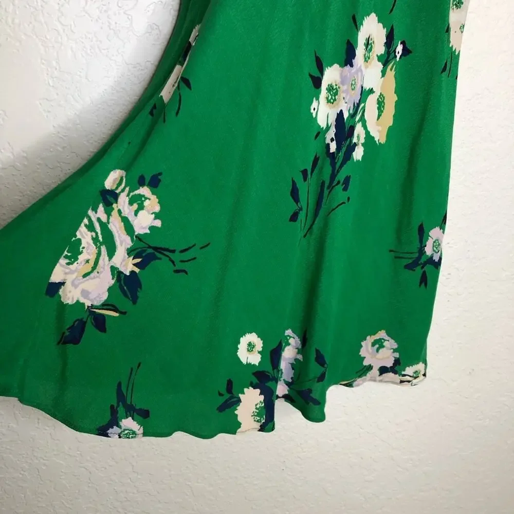 Free People Neon Garden green white floral dress size 0